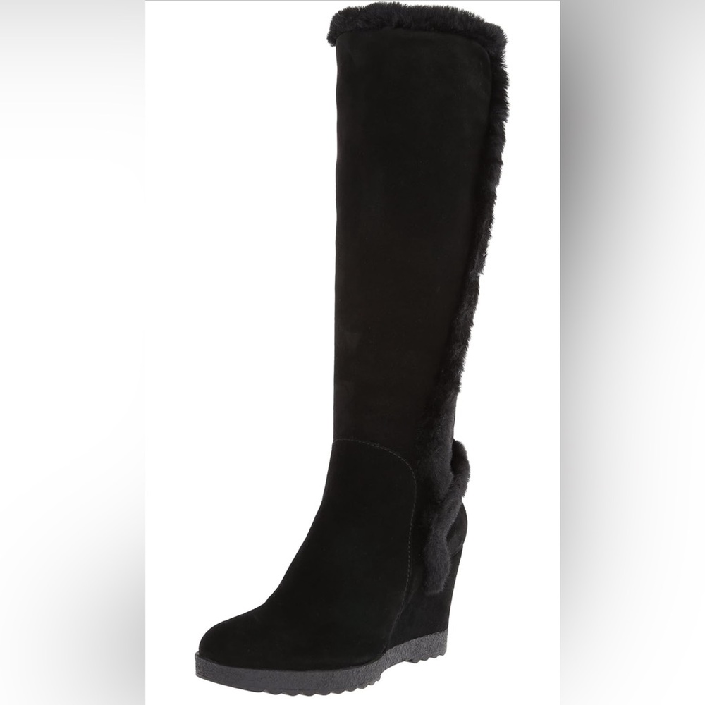 Aquatalia Carmen Wedge boot - faux fur lined - size 12 fits like 11 - like new
